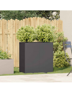 Fioriera Nera 80x40x80 cm in Acciaio Laminato a Freddo 2