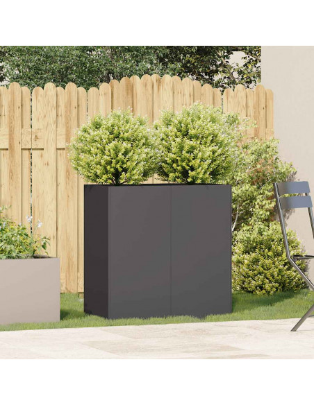 Fioriera Nera 80x40x80 cm in Acciaio Laminato a Freddo
