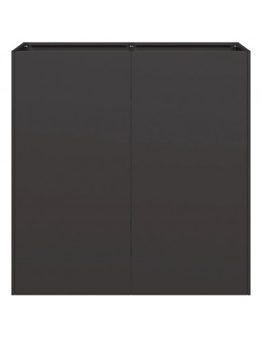 Fioriera Nera 80x40x80 cm in Acciaio Laminato a Freddo