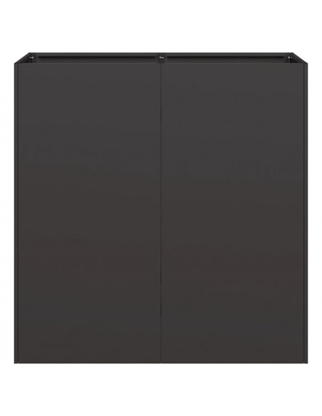 Fioriera Nera 80x40x80 cm in Acciaio Laminato a Freddo