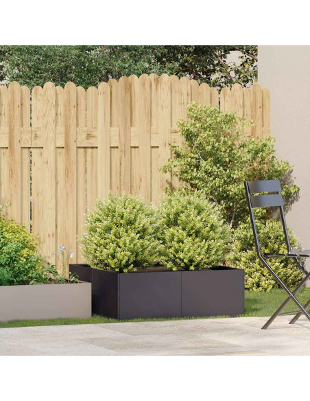 Fioriera Nera 80x80x30 cm in Acciaio