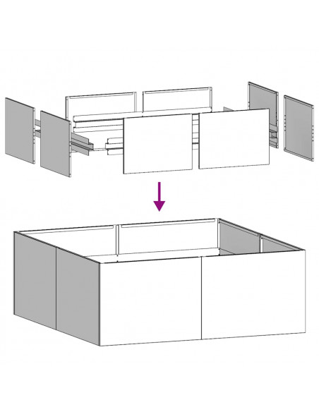 Fioriera Nera 80x80x30 cm in Acciaio