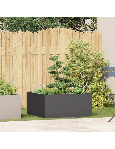 Fioriera Nera 80x80x40 cm in Acciaio Laminato a Freddo
