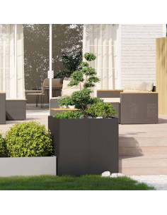 Fioriera Nera 80x80x80 cm in Acciaio 2