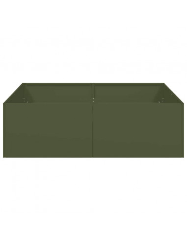 Fioriera Verde Oliva 100x100x30 cm in Acciaio