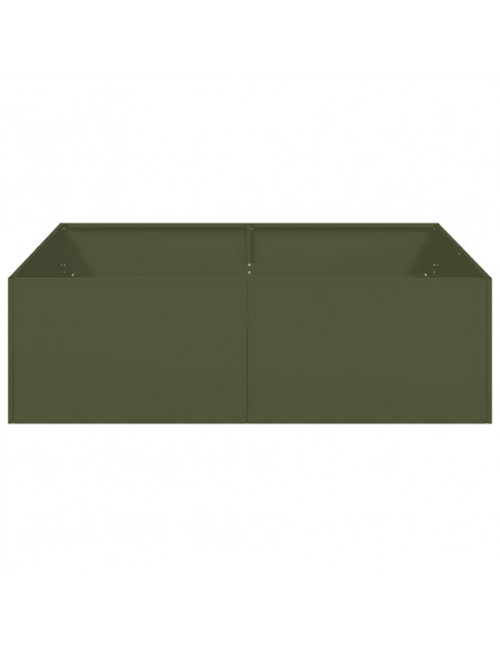 Fioriera Verde Oliva 100x100x30 cm in Acciaio