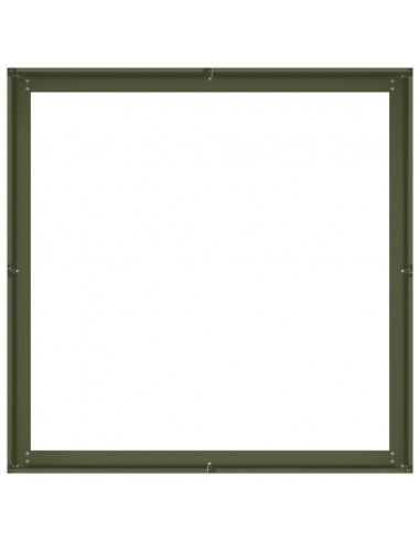 Fioriera Verde Oliva 100x100x30 cm in Acciaio