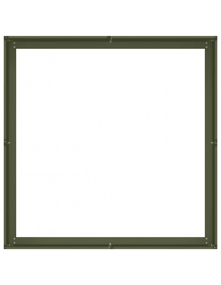 Fioriera Verde Oliva 100x100x30 cm in Acciaio