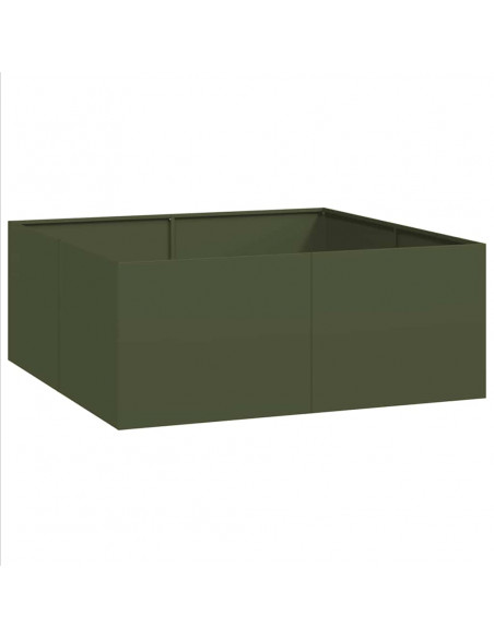 Fioriera Verde Oliva 100x100x40 cm in Acciaio