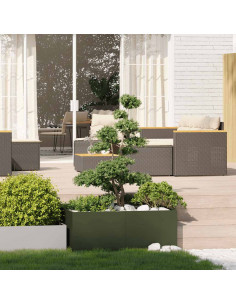 Fioriera Verde Oliva 100x100x40 cm in Acciaio 2