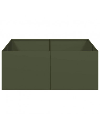 Fioriera Verde Oliva 100x100x40 cm in Acciaio