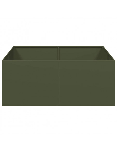 Fioriera Verde Oliva 100x100x40 cm in Acciaio