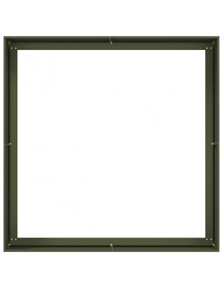 Fioriera Verde Oliva 100x100x40 cm in Acciaio