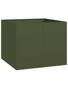 Fioriera Verde Oliva 100x100x80 cm in Acciaio
