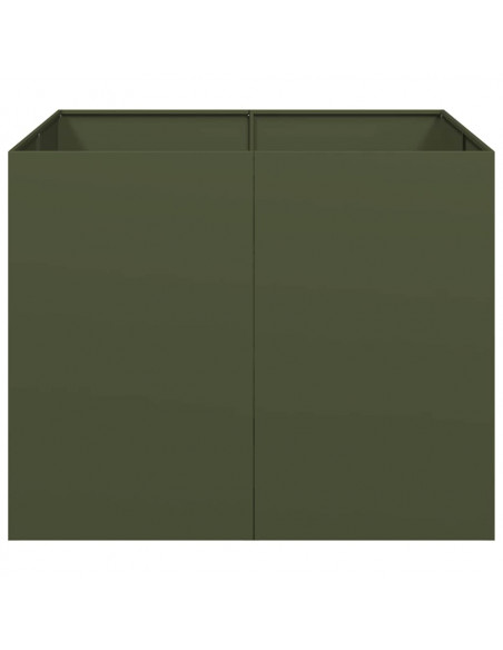Fioriera Verde Oliva 100x100x80 cm in Acciaio