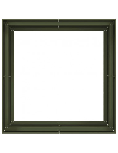 Fioriera Verde Oliva 100x100x80 cm in Acciaio