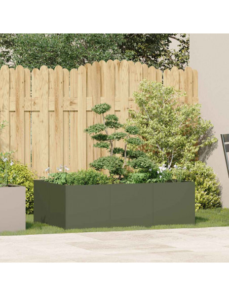 Fioriera Verde Oliva 120x80x40 cm in Acciaio