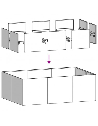 Fioriera Verde Oliva 120x80x40 cm in Acciaio