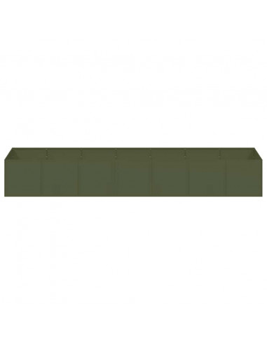 Fioriera Verde Oliva 280x80x40 cm in Acciaio