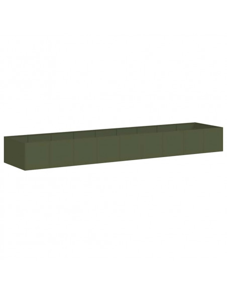 Fioriera Verde Oliva 360x80x40 cm in Acciaio