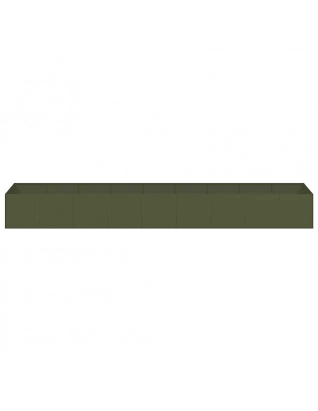 Fioriera Verde Oliva 360x80x40 cm in Acciaio