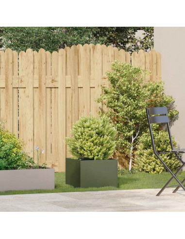 Fioriera Verde Oliva 40x40x30 cm in Acciaio