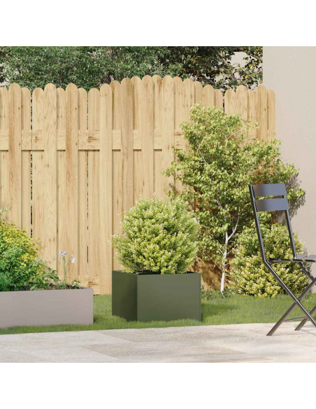 Fioriera Verde Oliva 40x40x30 cm in Acciaio