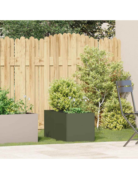 Fioriera Verde Oliva 40x80x40 cm in Acciaio Laminato a Freddo