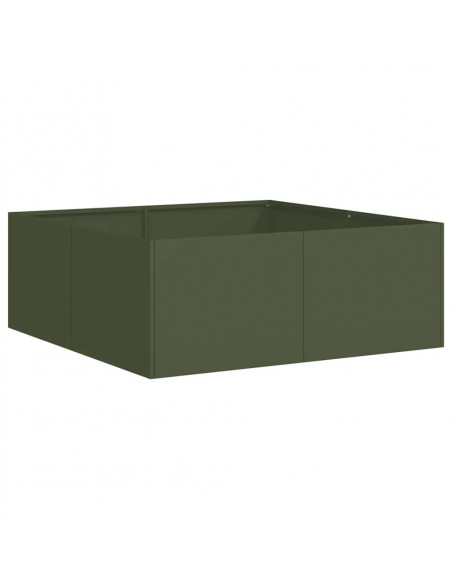 Fioriera Verde Oliva 80x80x30 cm in Acciaio