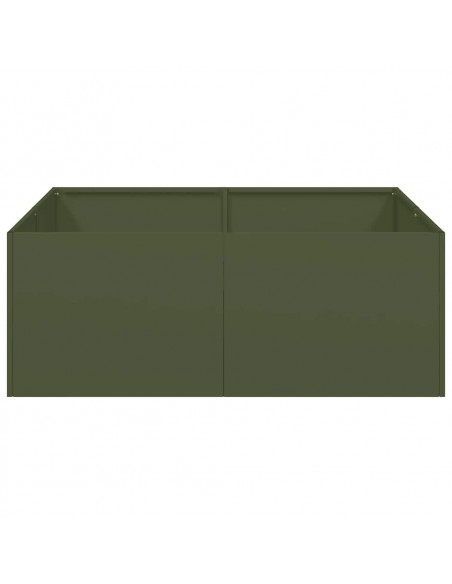 Fioriera Verde Oliva 80x80x30 cm in Acciaio