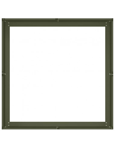 Fioriera Verde Oliva 80x80x30 cm in Acciaio