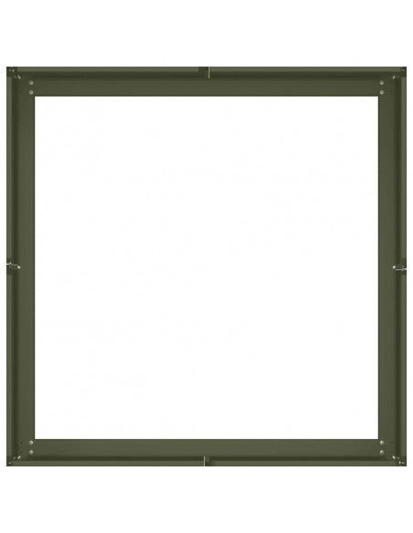 Fioriera Verde Oliva 80x80x30 cm in Acciaio