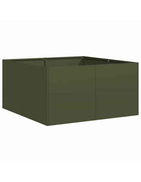 Fioriera Verde Oliva 80x80x40 cm in Acciaio Laminato a Freddo