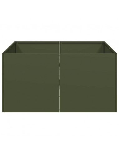 Fioriera Verde Oliva 80x80x40 cm in Acciaio Laminato a Freddo