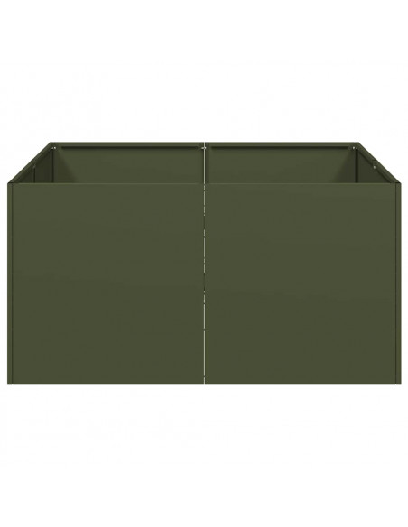Fioriera Verde Oliva 80x80x40 cm in Acciaio Laminato a Freddo