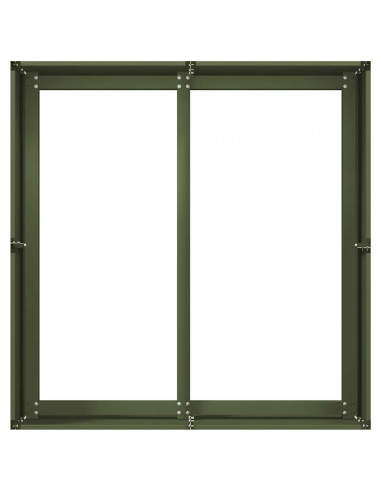 Fioriera Verde Oliva 80x80x40 cm in Acciaio Laminato a Freddo