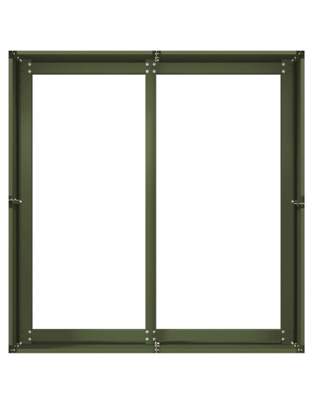 Fioriera Verde Oliva 80x80x40 cm in Acciaio Laminato a Freddo
