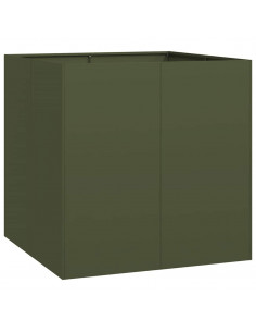 Fioriera Verde Oliva 80x80x80 cm in Acciaio