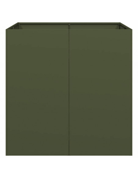 Fioriera Verde Oliva 80x80x80 cm in Acciaio