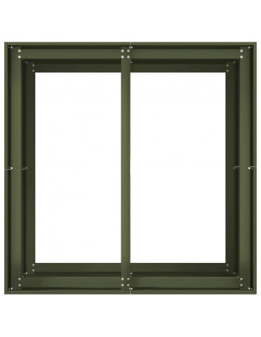 Fioriera Verde Oliva 80x80x80 cm in Acciaio