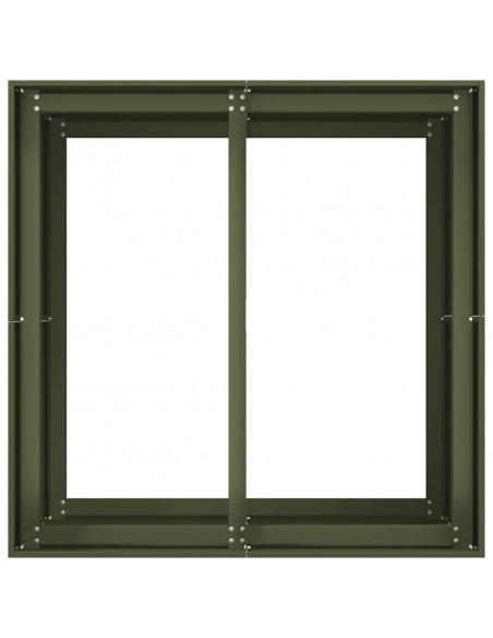 Fioriera Verde Oliva 80x80x80 cm in Acciaio