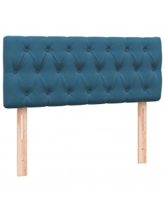 Letto a Molle con Materasso e LED Blu Scuro 120x210 cm in Velluto