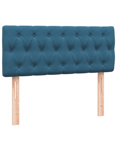 Letto a Molle con Materasso e LED Blu Scuro 120x210 cm in Velluto