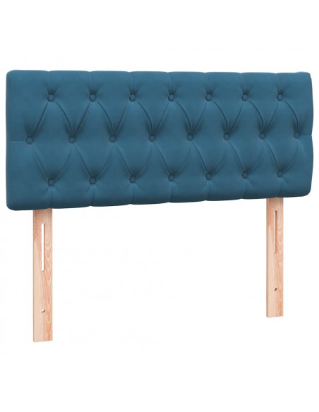 Letto a Molle con Materasso e LED Blu Scuro 120x210 cm in Velluto