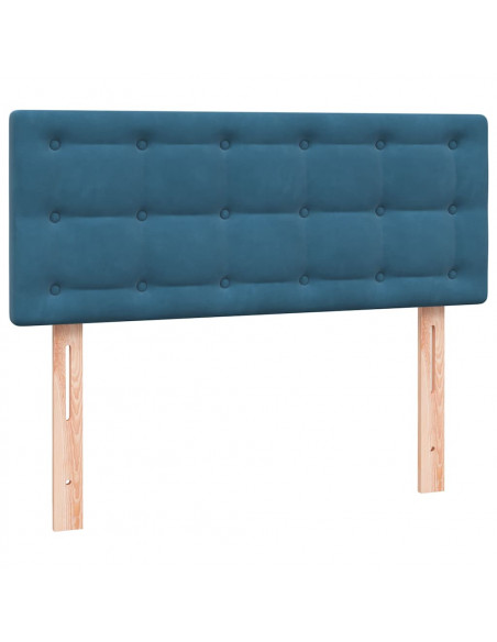 Letto a Molle con Materasso e LED Blu Scuro 120x210 cm in Velluto