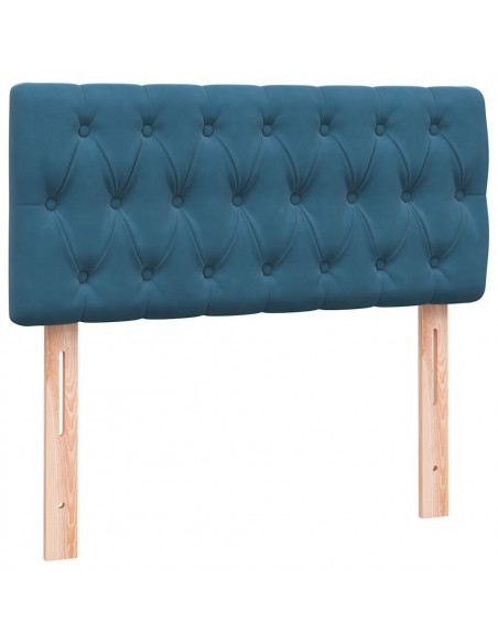 Giroletto a Molle con Materasso Blu Scuro 80x220 cm Velluto