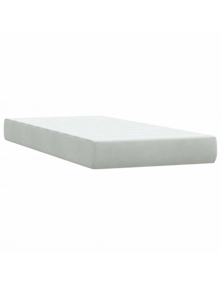 Giroletto a Molle con Materasso Grigio Chiaro 80x220 cm Velluto