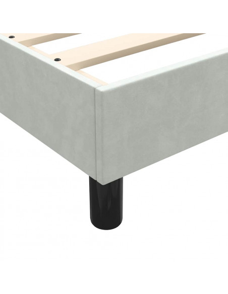 Giroletto a Molle con Materasso Grigio Chiaro 80x220 cm Velluto
