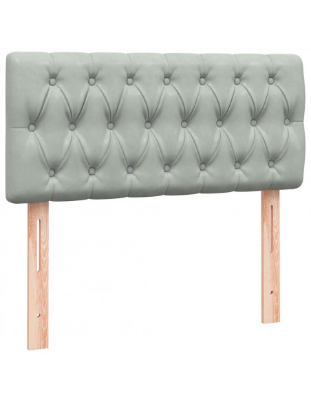 Letto a Molle con Materasso e LED grigio chiaro 90x210 cm Velluto