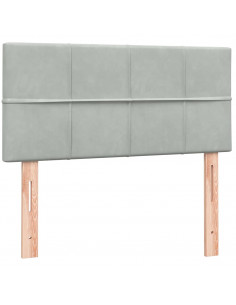 Letto a Molle con Materasso e LED Grigio Chiaro 90x220 cm Velluto